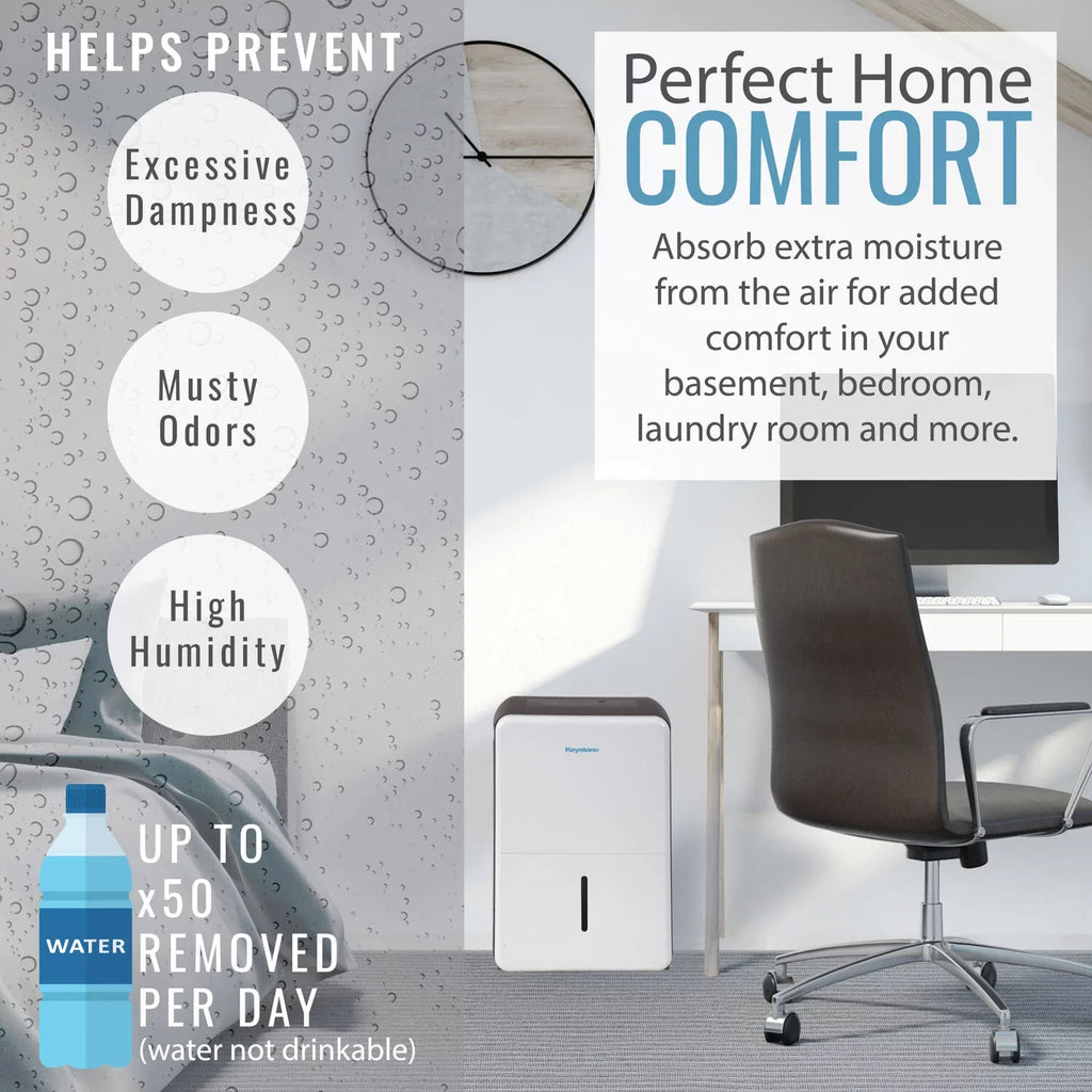 Dehumidifier Electronic 50 Built-In Pint Controls and Keystone Pump with