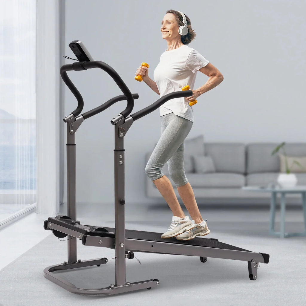 Incline (Black) Foldable LED ZhdnBhnos with Walking Treadmill Monitor 264.55lbs Home Machine Compact Running Gym