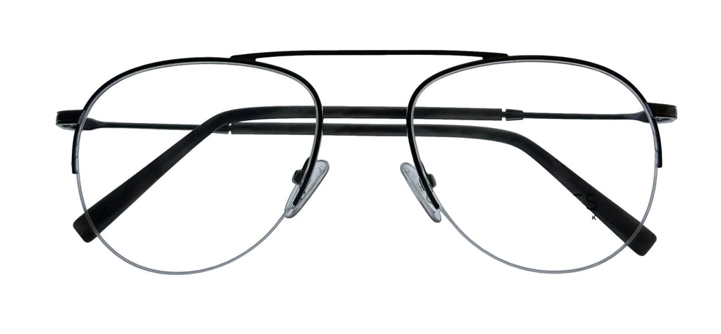 Mens 53mm New Frame. Jones J359. Rimless Aviator York Eyewear Gunmetal Metal