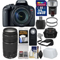 32GB 18-135mm with 75-300mm Filters Kit with Remote Lens Case T7i/800D Rebel Card Lens Canon Flash Camera