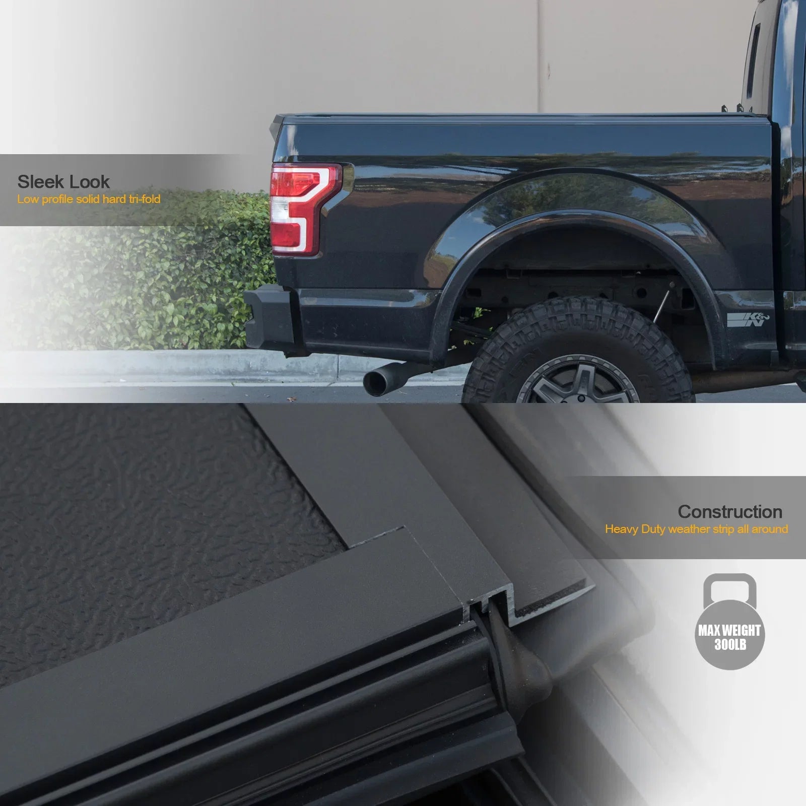 642167822394 Tri-Fold - Black New Low Shield Aluminum Ram Body Tonneau 2019-2022 For 1500 Stehlen Short Matte ( Bed Profile ) 5.7 68.4" Feet Style Hard