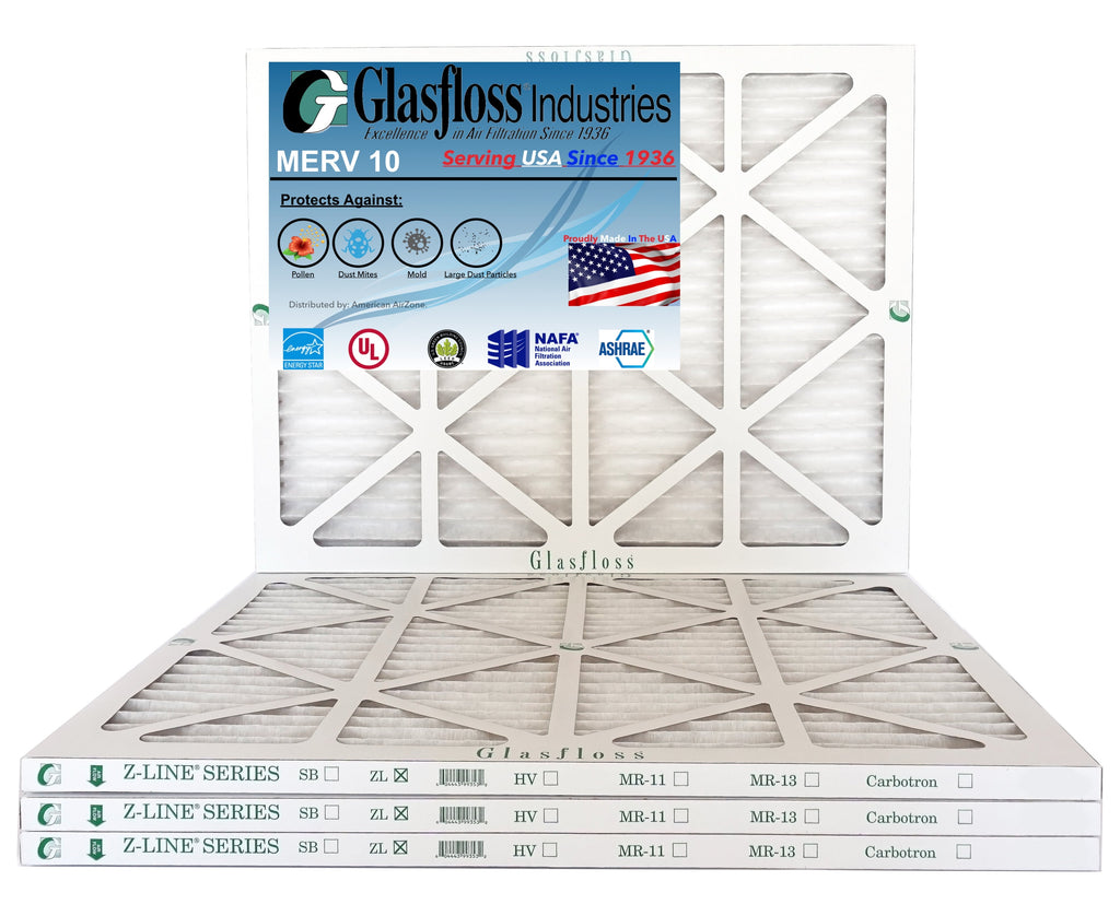 inch) (Actual 10 MERV x Filter in dimension: Made Glasfloss - - Furnace 19.5 22.5x7/8 Air USA 20x23x1 -Qty:4 -