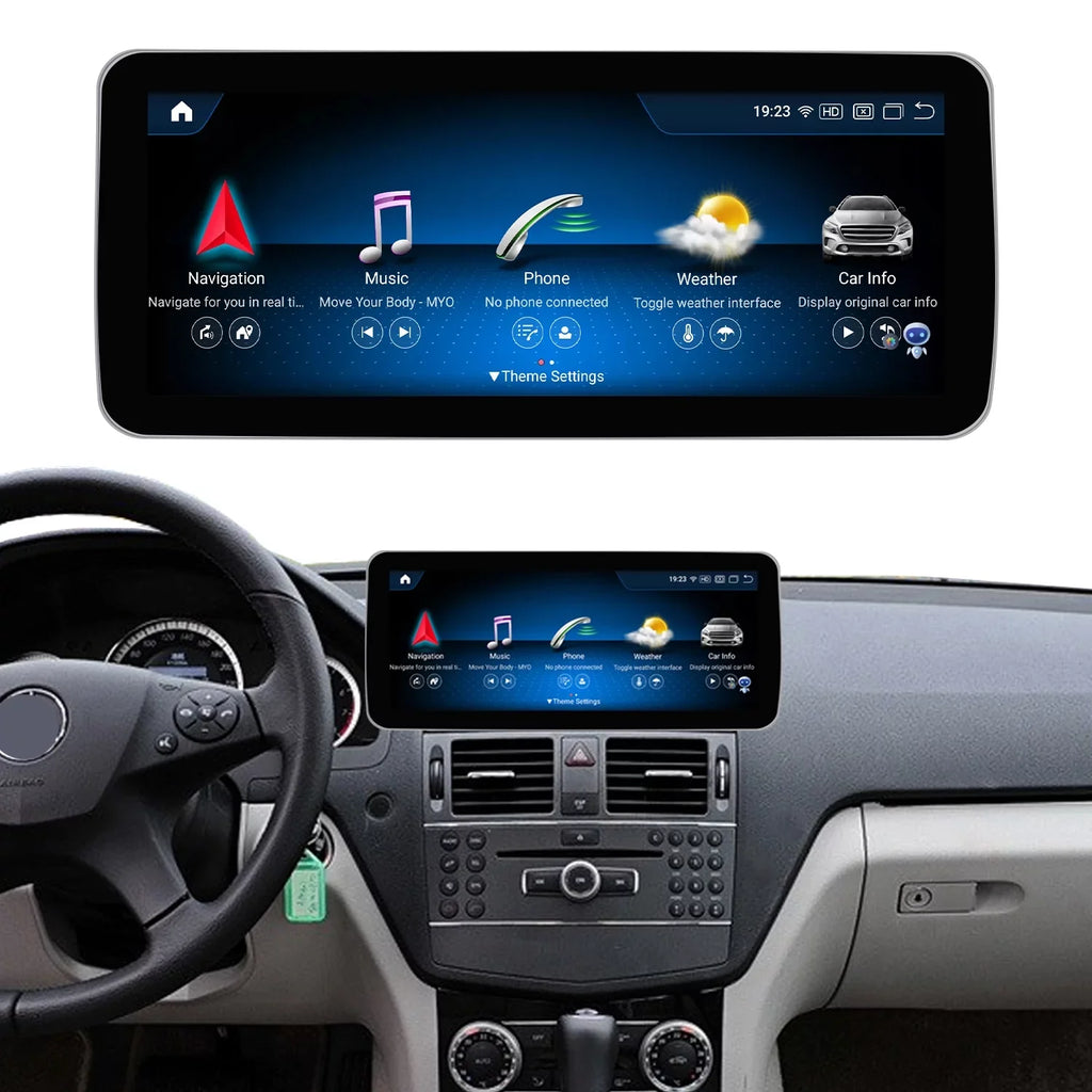 C Screen Mirrorlink W204 NTG4.5/4.7, Wireless 13 Benz Road Car Mercedes Android Touch Top Supports CarPlay with 10.25" Class for Android Screen 8GB+256GB 2011-2014 Car Wired Stereo Year Touch Auto