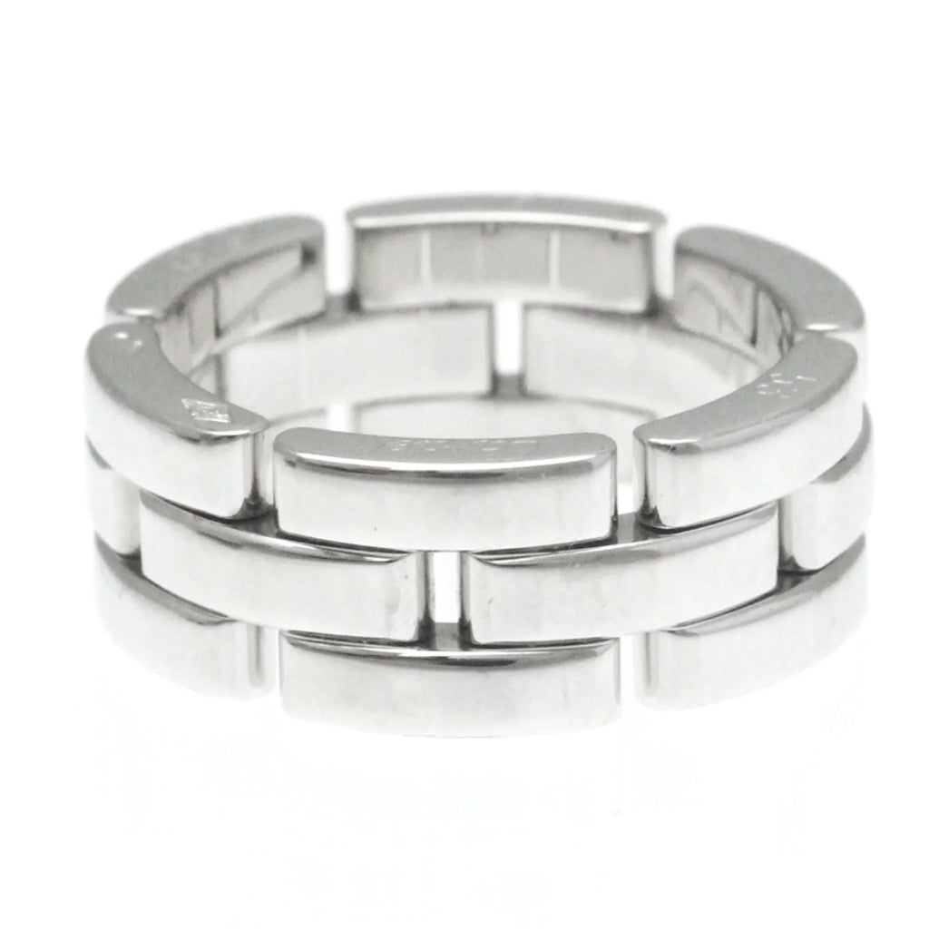 Pre-Owned Silver Stone Cartier Maillon Ring Band Fashion Ring White No (18K) Gold (Good) Panthère