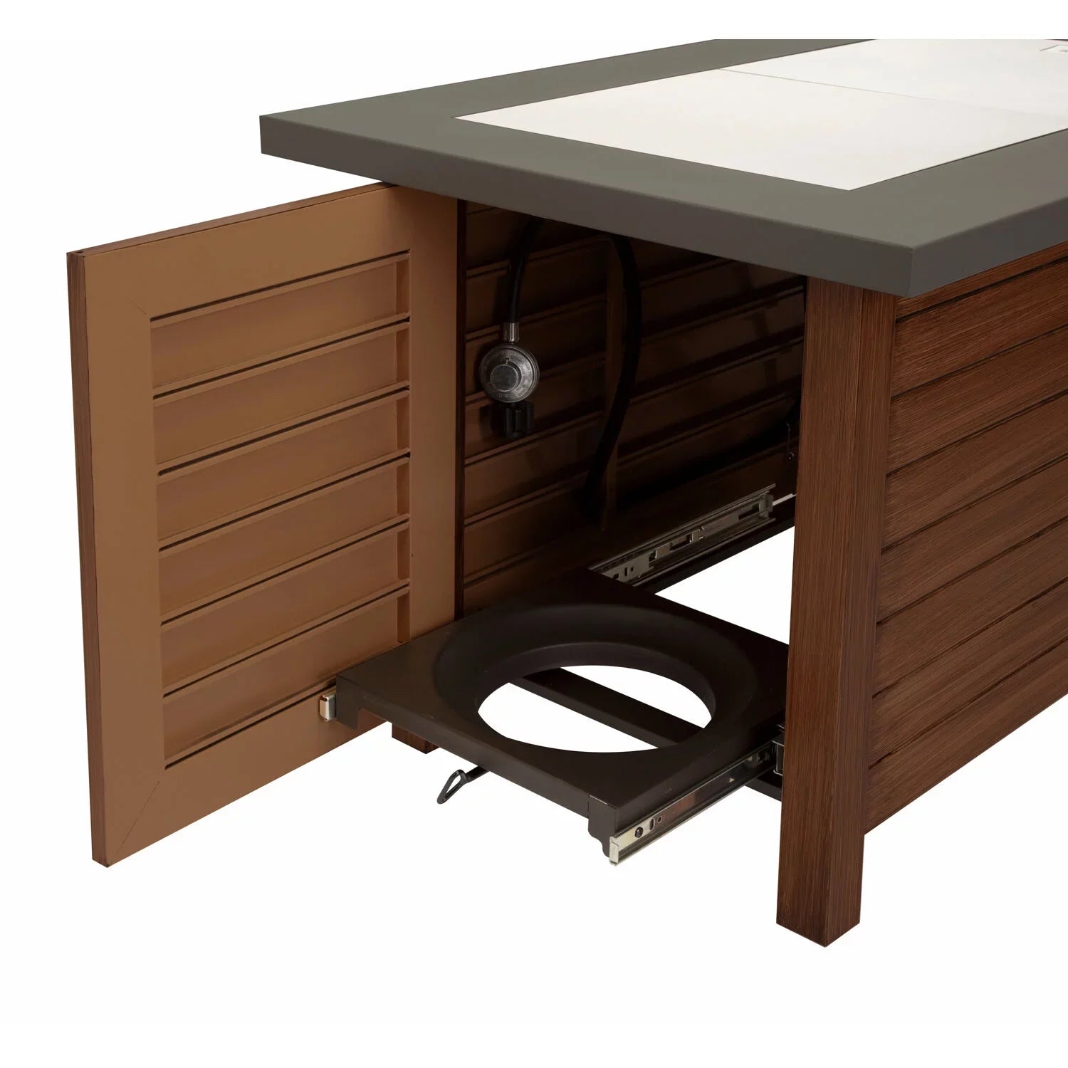 2-in-1 Fire Table Design Patio with Pit Pit Table Cuisinart - Ignition, Start Push Fire to Coffee to Outdoor