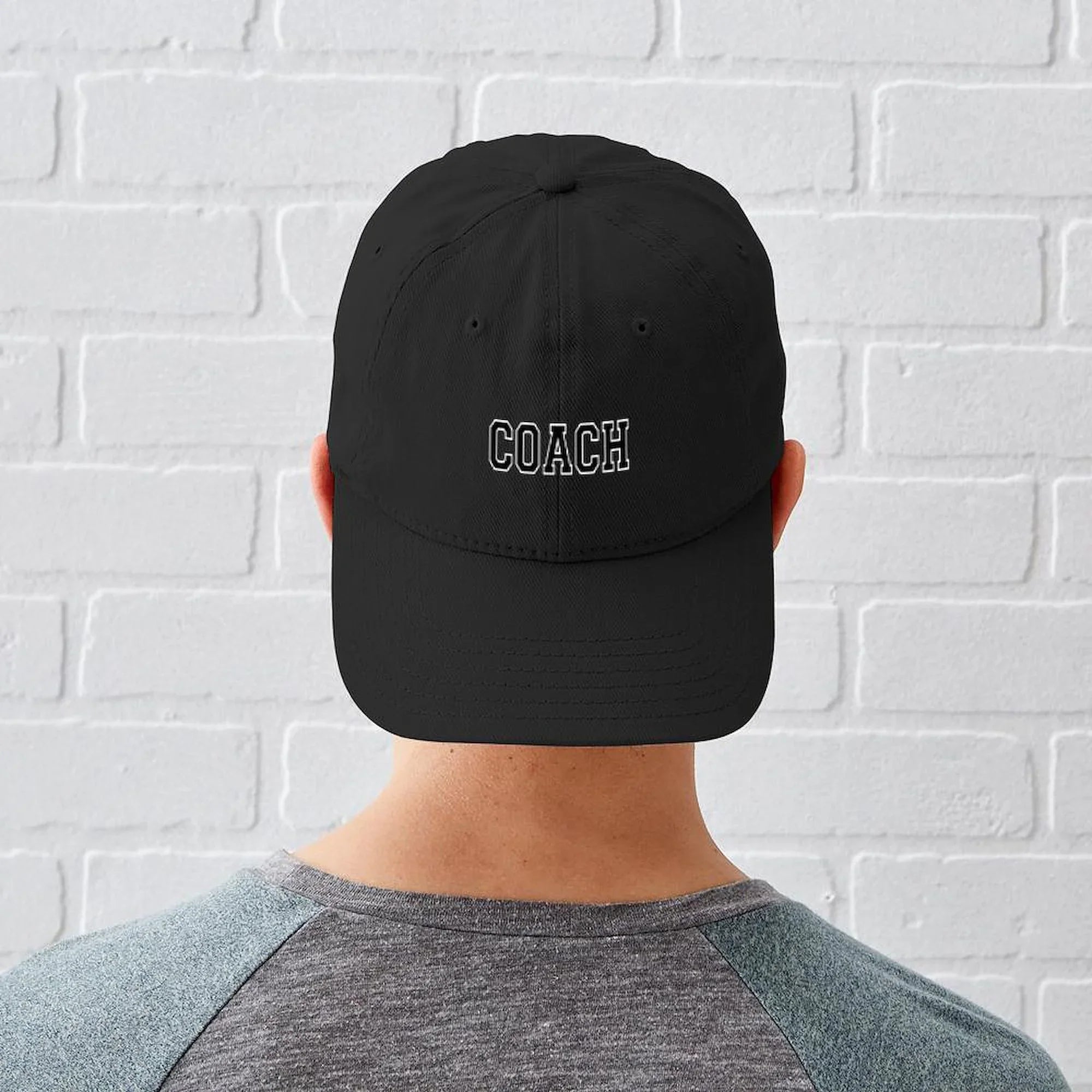 '- Printed CafePress Coach - Hat Black Cotton Cap Black Canvas Baseball Adjustable