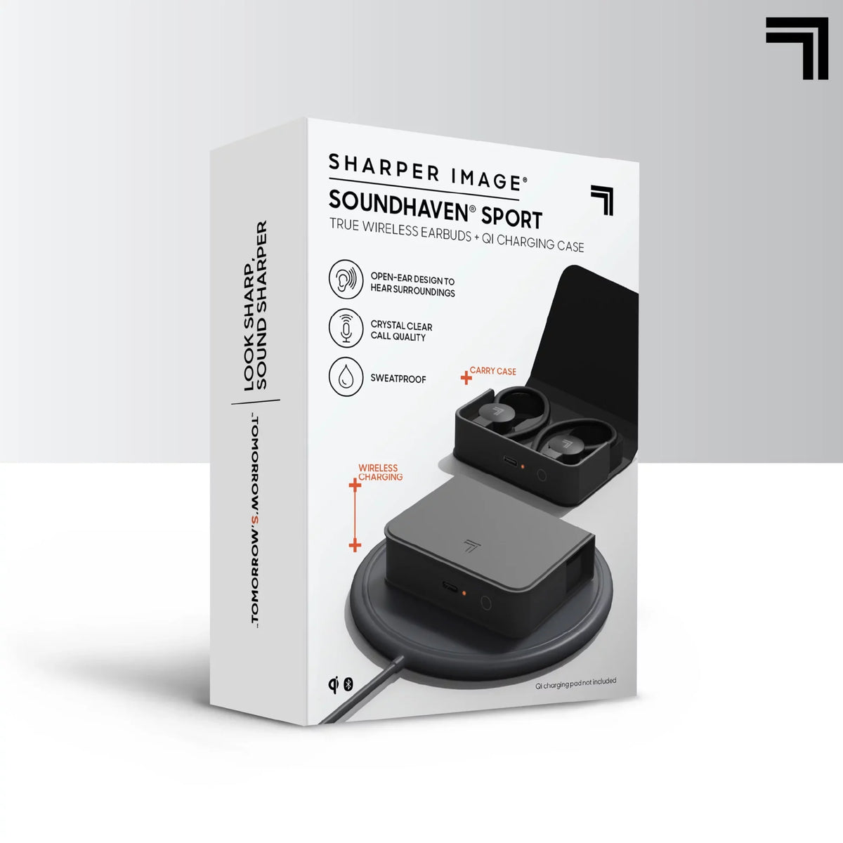 Black Wireless Qi Image® Case, Earbuds Sport Sharper Charging True Bluetooth SoundHaven® with