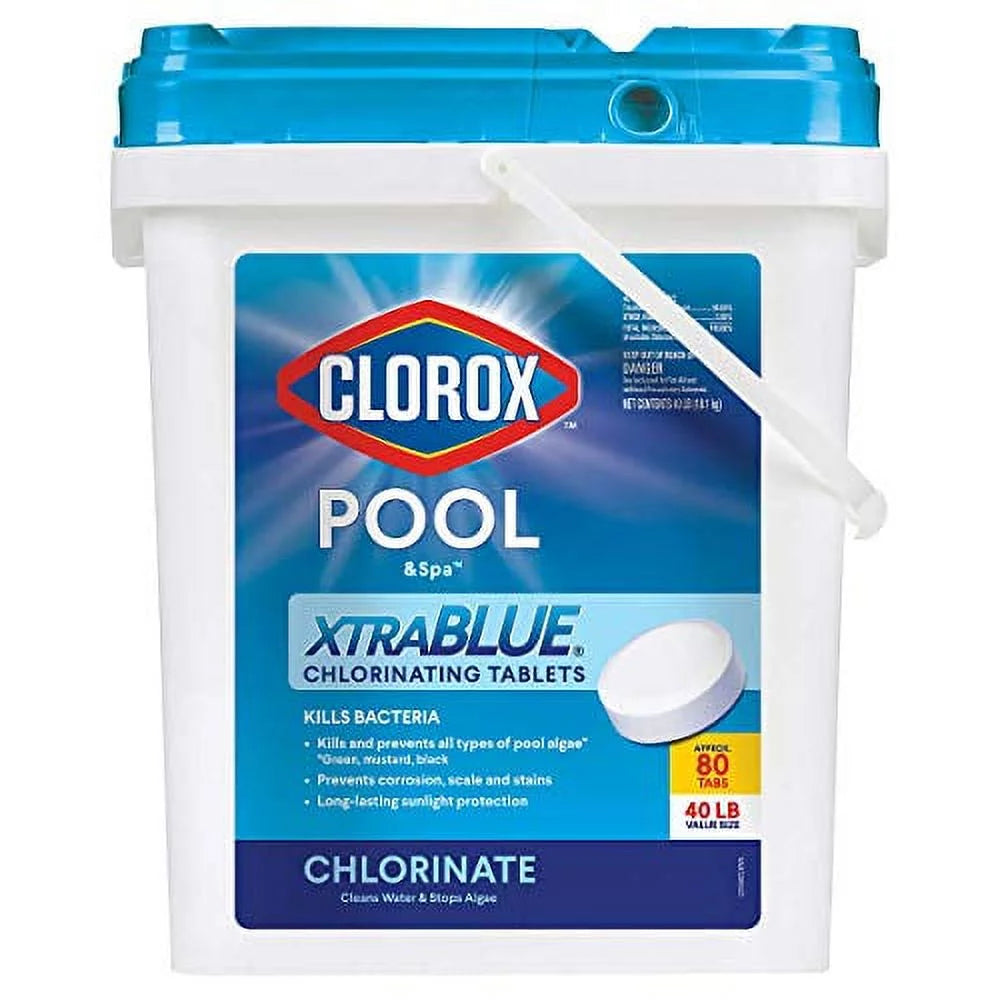 Clorox Pool Long Lasting 3 Blue Xtra Inch Spa and Tablets 80 Tab 40 Chlorinating Pound