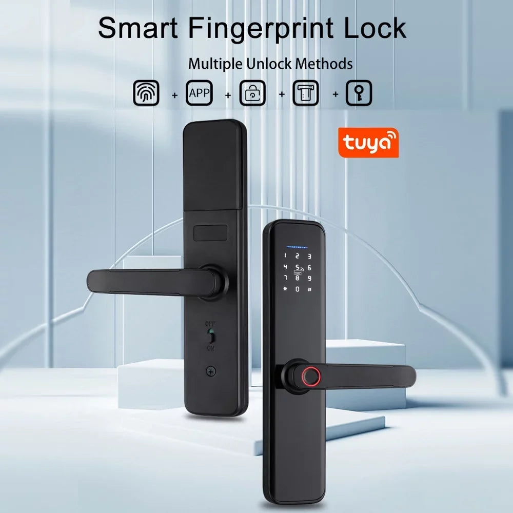 Fingerprint Deadbolt Reliable Intelligent Smart Lock Door Lock and Handle with Electronic Lock-Convenient Door