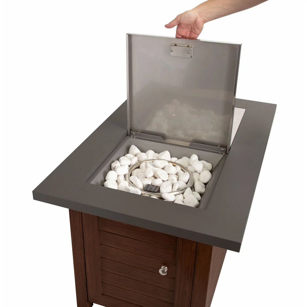 2-in-1 Fire Table Design Patio with Pit Pit Table Cuisinart - Ignition, Start Push Fire to Coffee to Outdoor