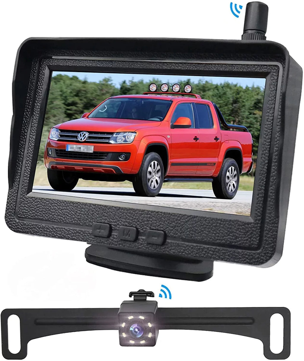 Backup for Vision 170 Monitor View 4.3"" RV Camera Car, B-Qtech for Waterproof Camera Wireless Truck, Night LCD Rear with