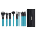 Crease Brushes Brush Highlight, Wrap, and Face Moda Flat 13pc Brush with Powder, Teal Includes Set Full Makeup Pro Makeup