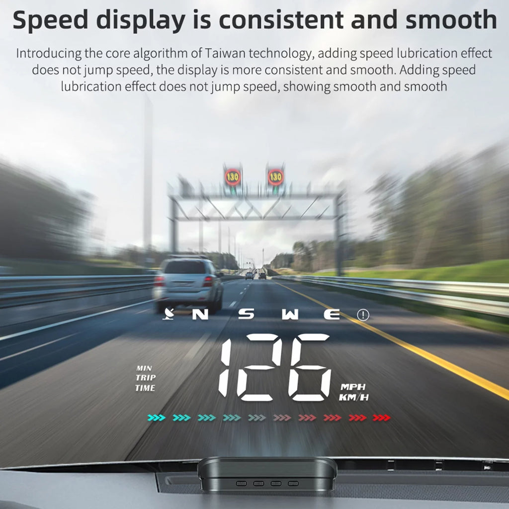 Speed for Display GPS Digital Over-Speed Distance, Heads-Up Speedometer Light, Apexeon & Alert Car, Ambient Travel Direction, Time,