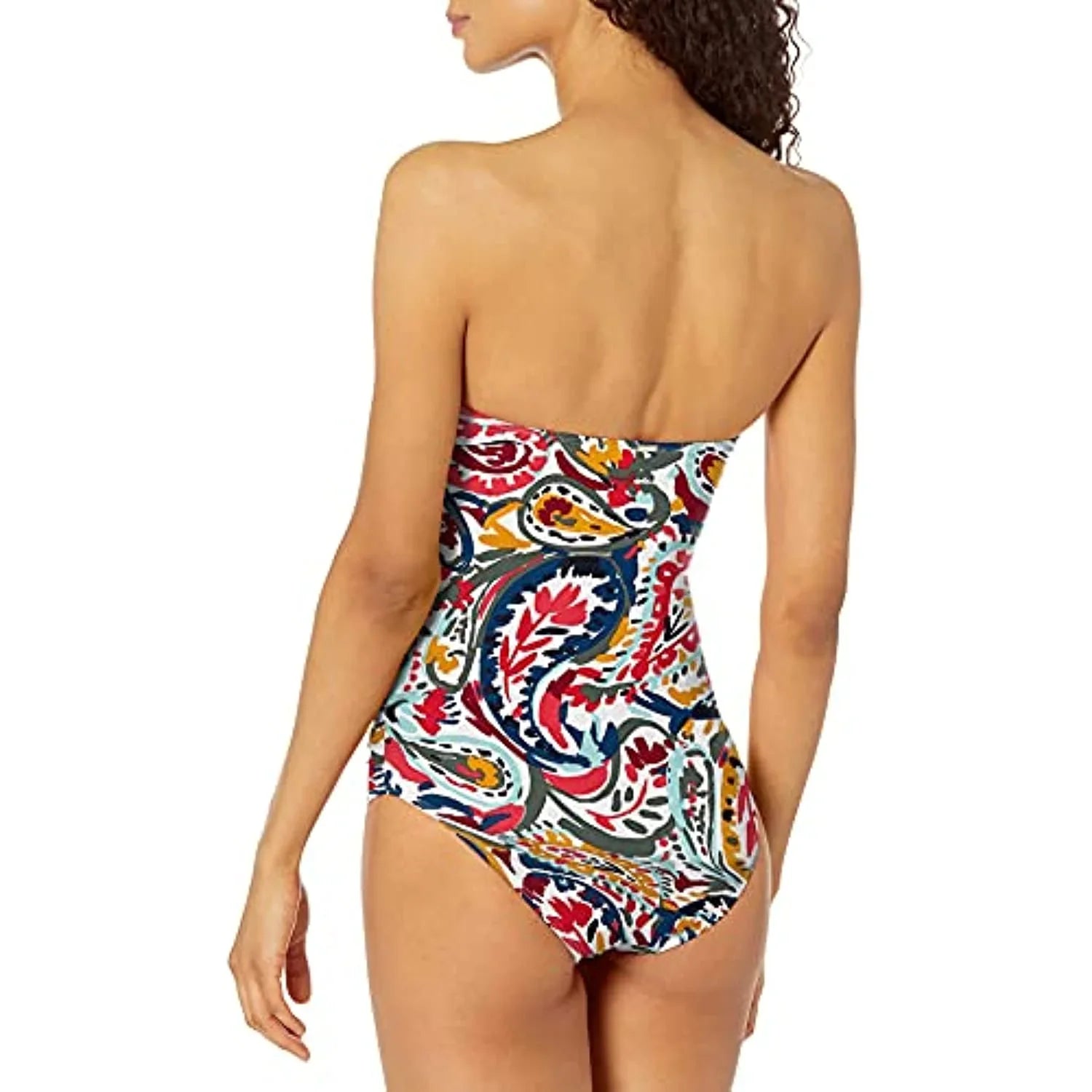 Twist Womens Cole Multi Paisley Bandeau Anne Swimsuit One Piece 10