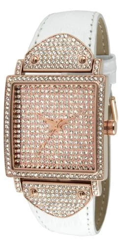Crystal Leather Couture White Rose J5667RG Gold Watch Case