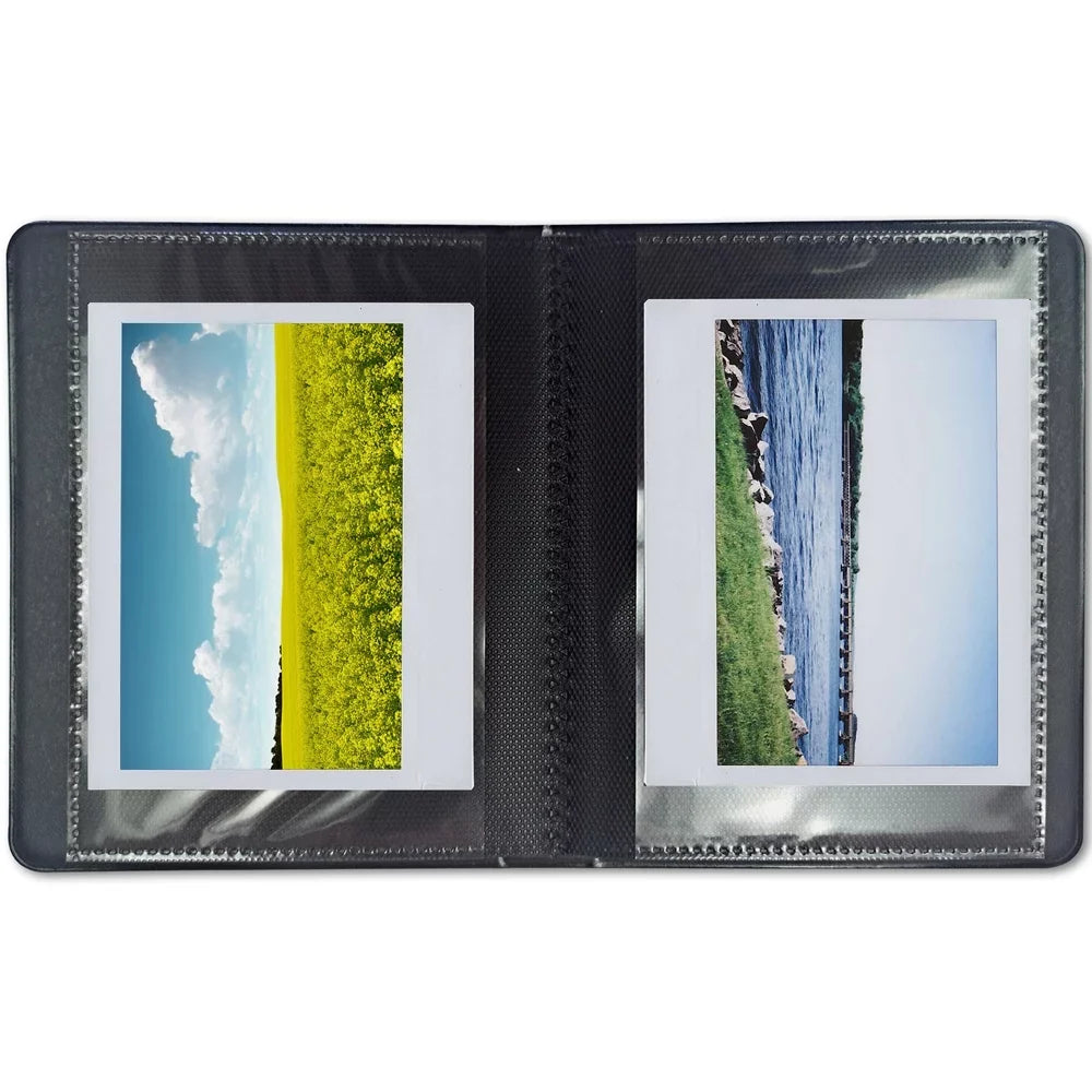 Cloth Holds 600 + Color Polaroid Photo Grey for Prints- 5" pack Phobea Film 32 Double Wide Prints + Album for Leather