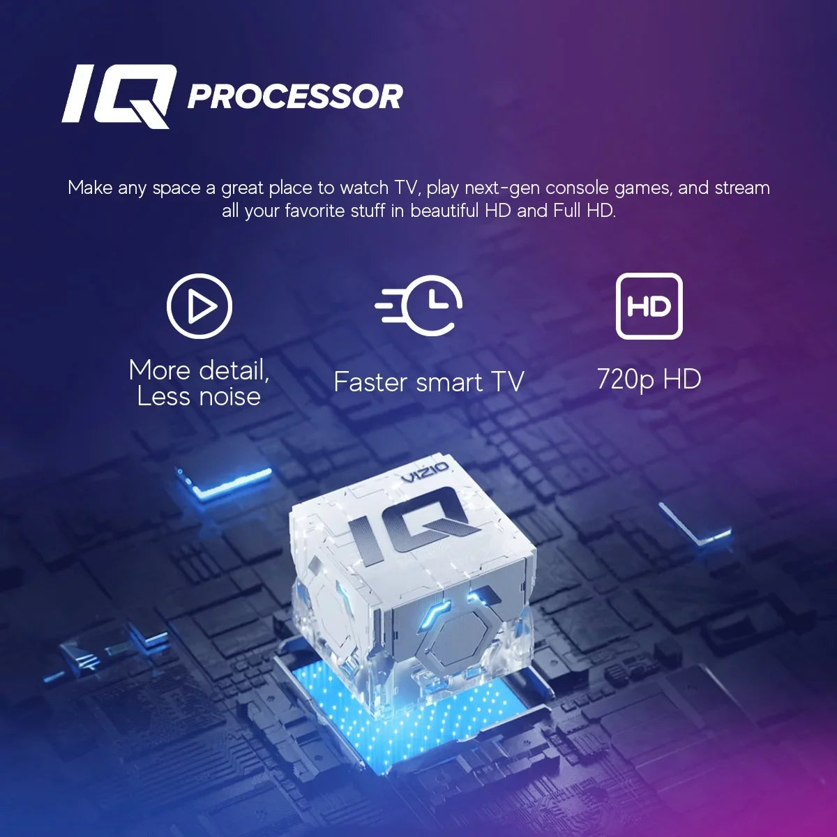Free Inch with (No IQ Class and VIZIO Smart LED - Mount Processor, (Refurbished) HD TV Restored Series Stands) Wall D V-Gaming D32H-J09 Chromecast 720p Built-in 32 AirPlay Engine, +