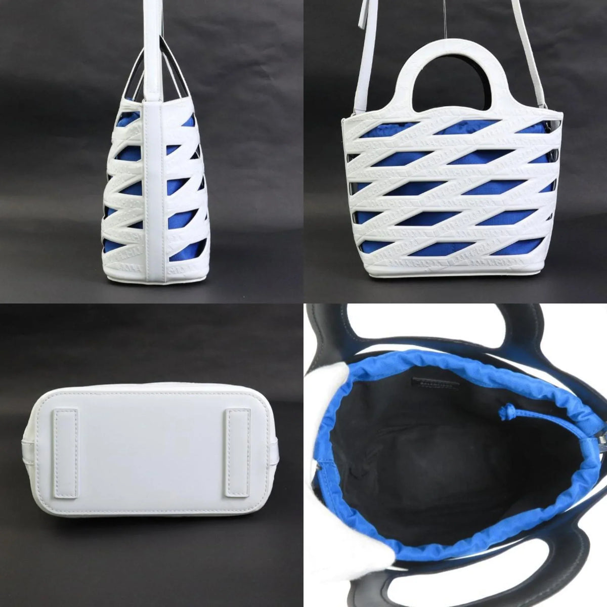 handbag BALENCIAGA white (Good) Balenciaga leather bag ladies Pre-Owned diagonal patent 630708 shoulder