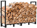 for Wood Storage, Stand, Outdoor Fire Koutemie Stacker Fireplace Adjustable Rack Black Firewood Log 8Ft Holder
