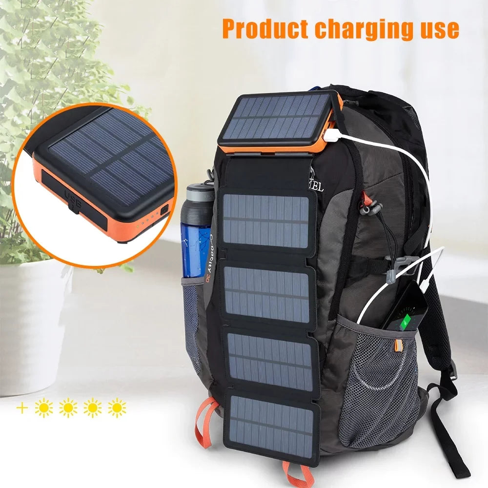 Outdoor Power Battery for Fast Bank, Phones, Tablets 26000mAh, Charge Portable Charger Solar Pack