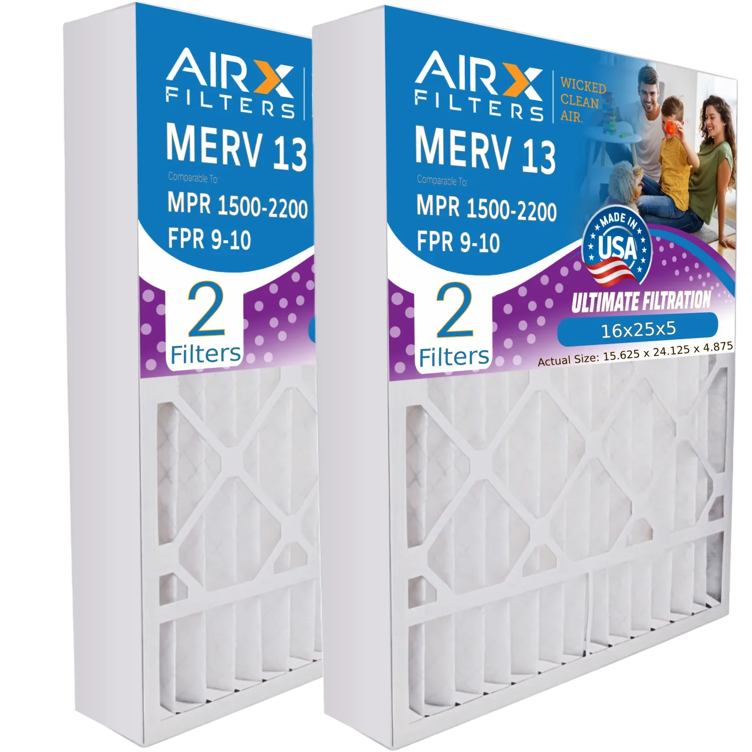 by 16x25x5 2200 Made 1500 . 13 Fits 14161 9 Air Premium Filter - to with 2 Comparable Furnace 16x25x5 Pack & Filter GeneralAire