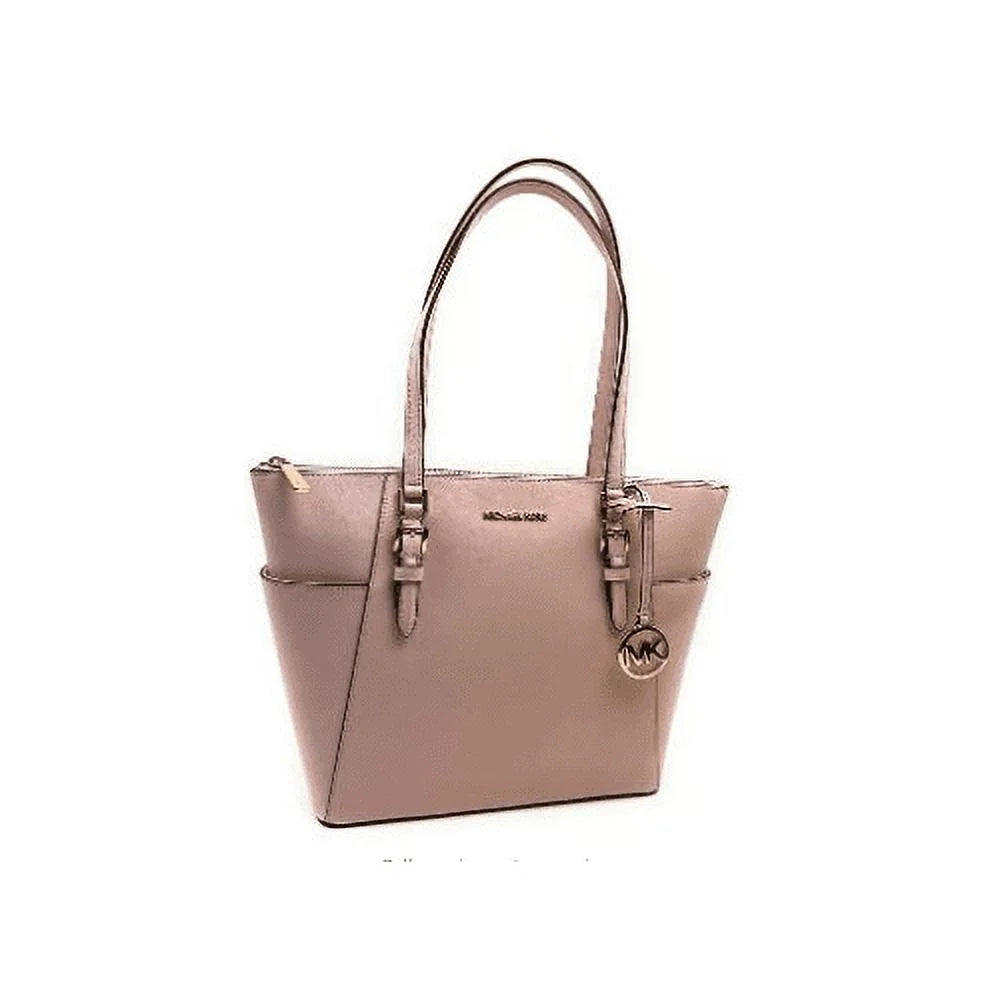 Kors Bag Handbag Female Solid), Charlotte Michael Zip Blush Signature Large (Powder Top Tote Leather