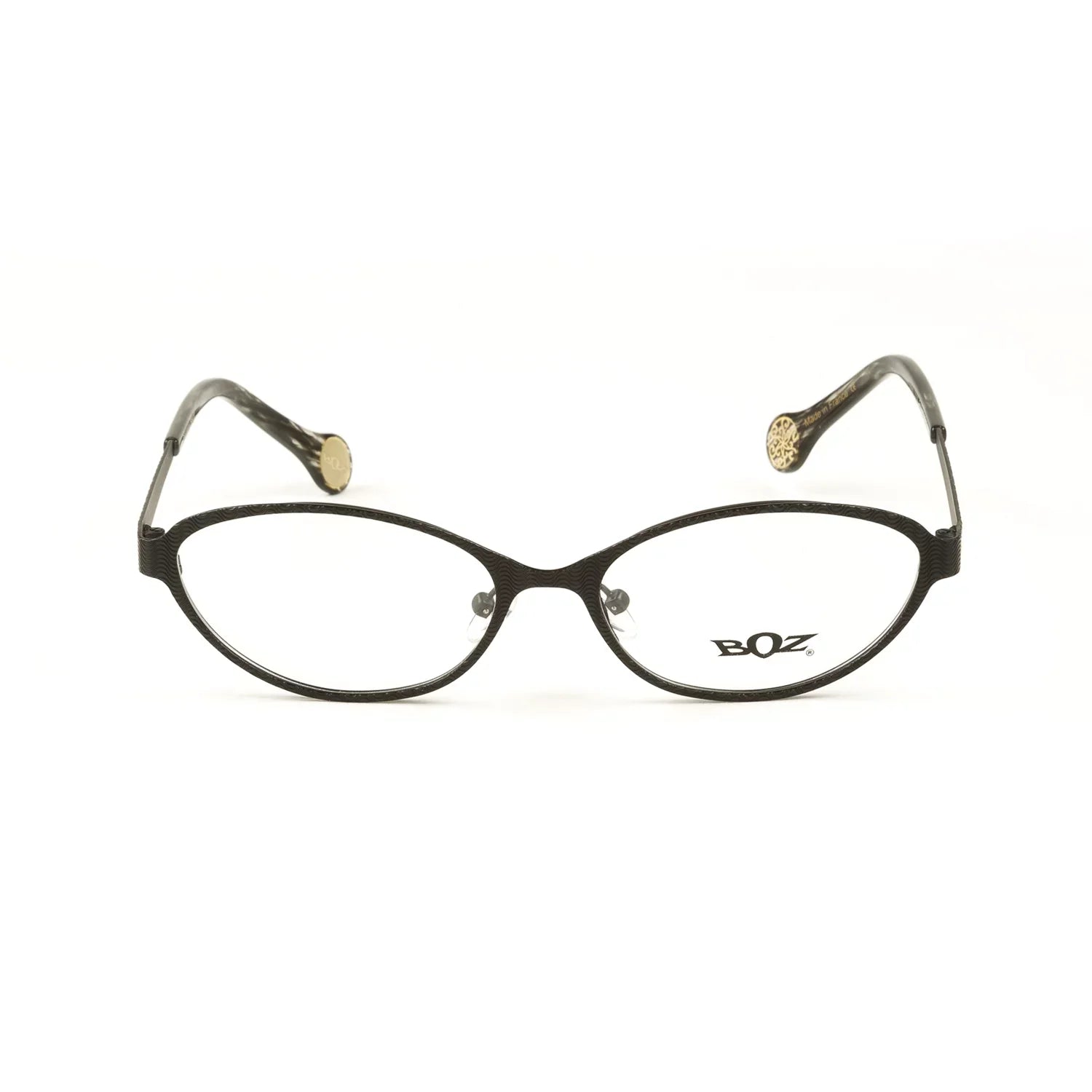 54mm Women's Semi-Oval Eyeglass Vaki Black Frames