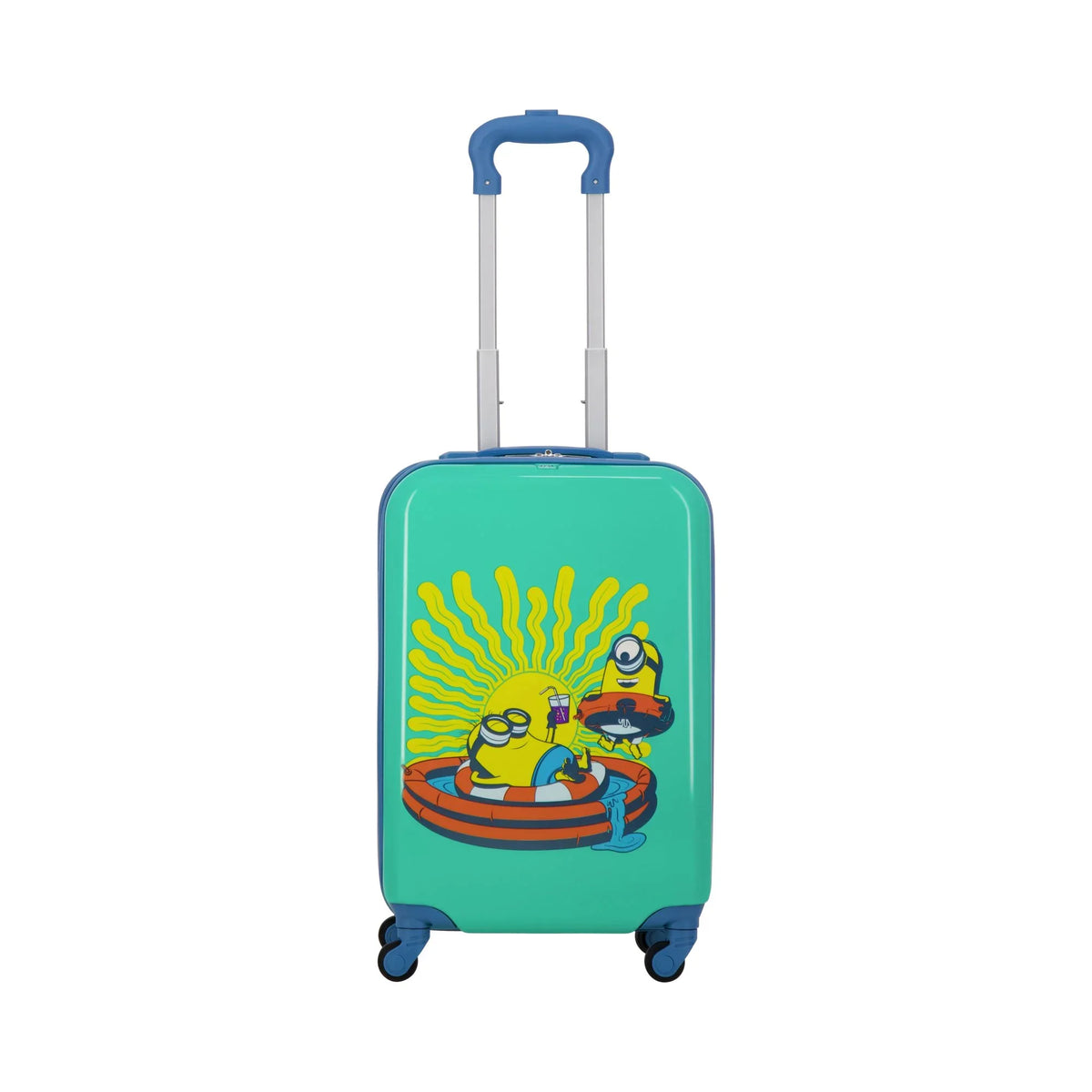 Suitcase Rolling Teal Spinner Hardshell Carry Wheels, 21 Inch Kids On with Minions Luggage,