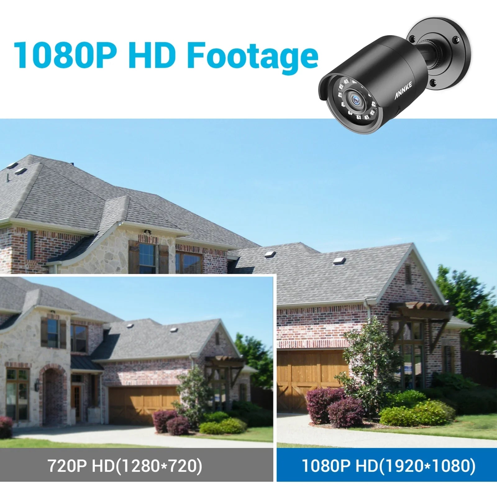 Camera 4 Security Outdoor Home Moistureproof, Pack Indoor, Surveillance 1920TVL, 1080P Vision, Night/Day Camera Bullet IP66