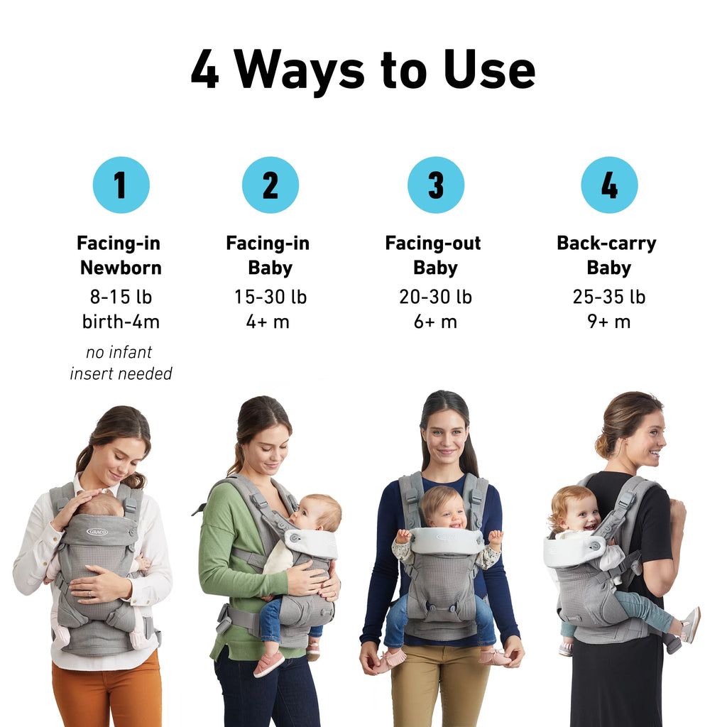 Mineral Me Baby 4-in-1 Gray Carrier, Cradle Graco