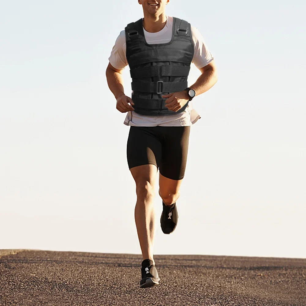 Training Vest Weight Tomfoto Jacket Weight Loading Loading Strength Cloth Oxford 50kg Adjustable Weighted Exercise Max (Empty)