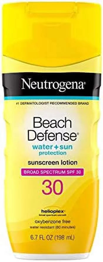 30, Neutrogena Defense Body Beach and Spectrum 6.7 Broad Oil-Free oz SPF Resistant Sunscreen Lotion liquid Fast-Absorbing, with