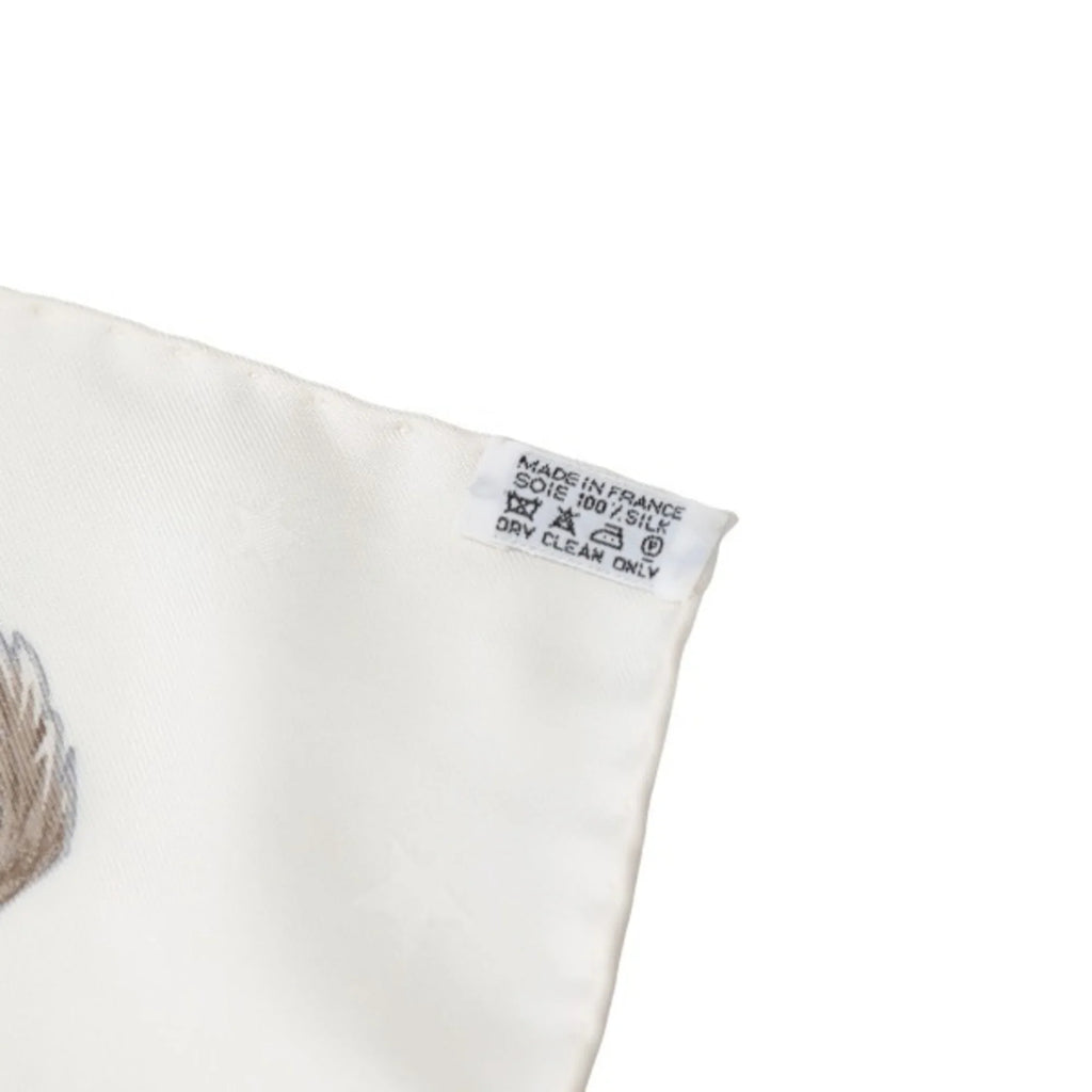 100% Hermes Scarf Pre-Owned (Good) Carre90 Silk White