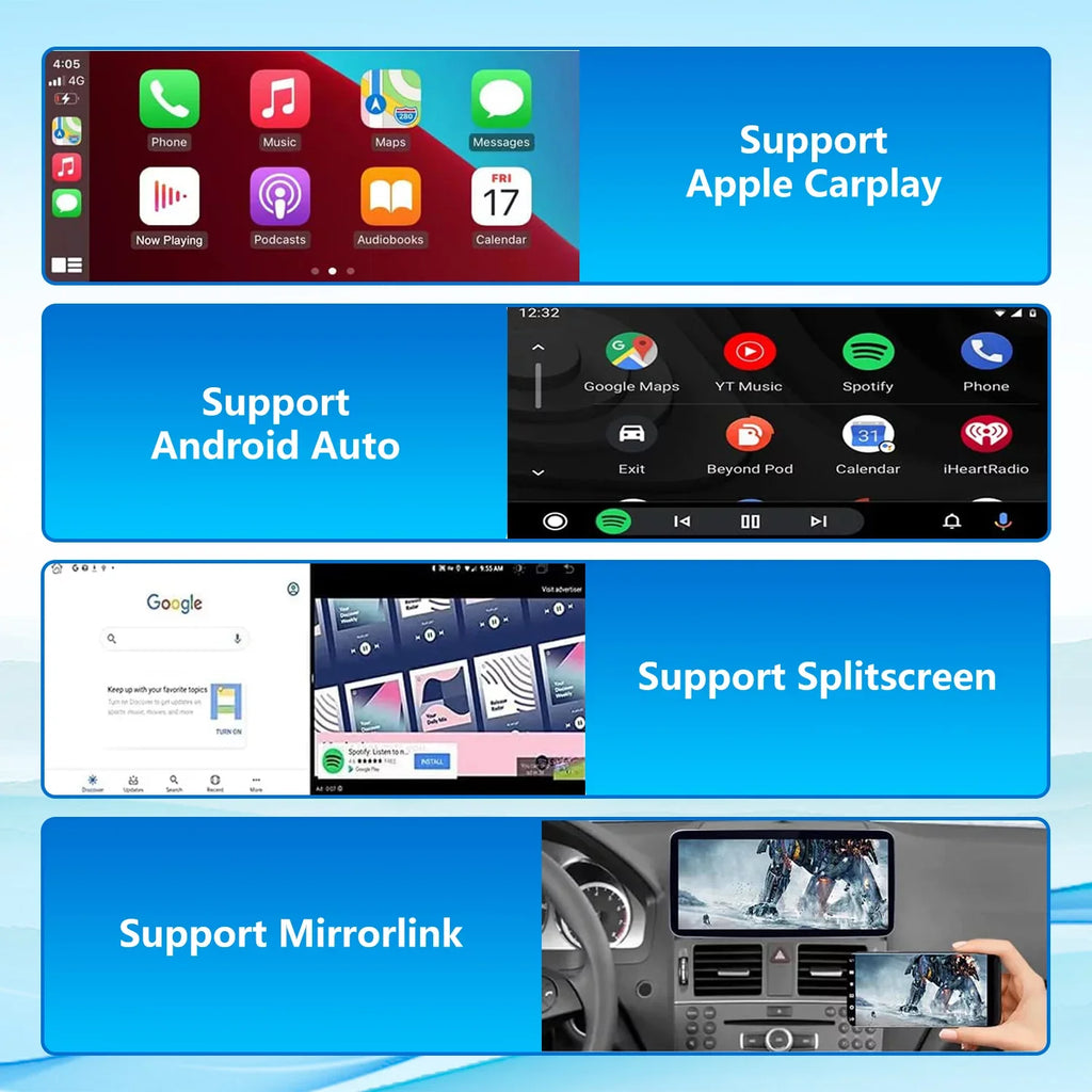 C Screen Mirrorlink W204 NTG4.5/4.7, Wireless 13 Benz Road Car Mercedes Android Touch Top Supports CarPlay with 10.25" Class for Android Screen 8GB+256GB 2011-2014 Car Wired Stereo Year Touch Auto