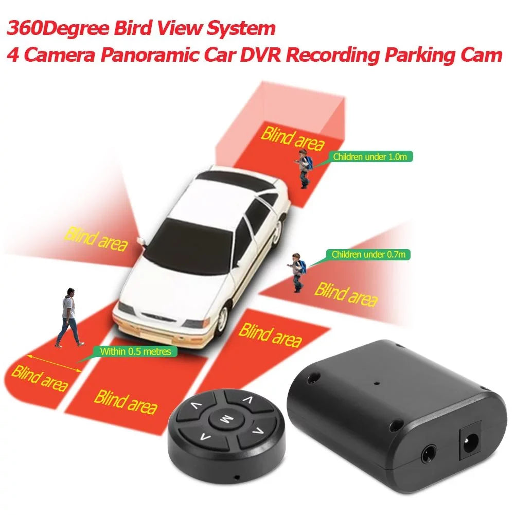 5in Recording System DVR Monitor Camera Cam Degree Car 4 with Bird Jocestyle View 360