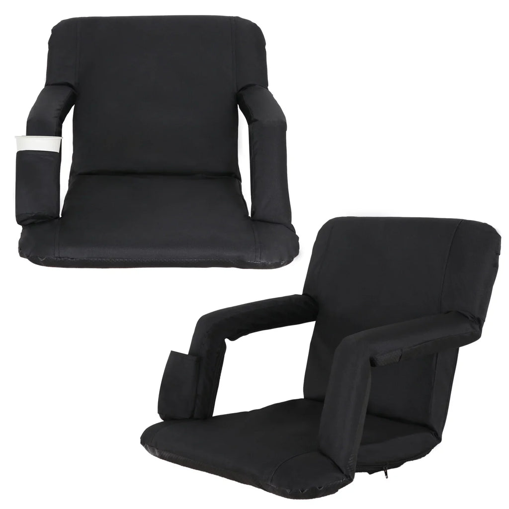 Chair for Black Portable Bleacher ZenSports Seat Reclining 6 2PCS Stadium Positions