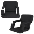 Chair for Black Portable Bleacher ZenSports Seat Reclining 6 2PCS Stadium Positions