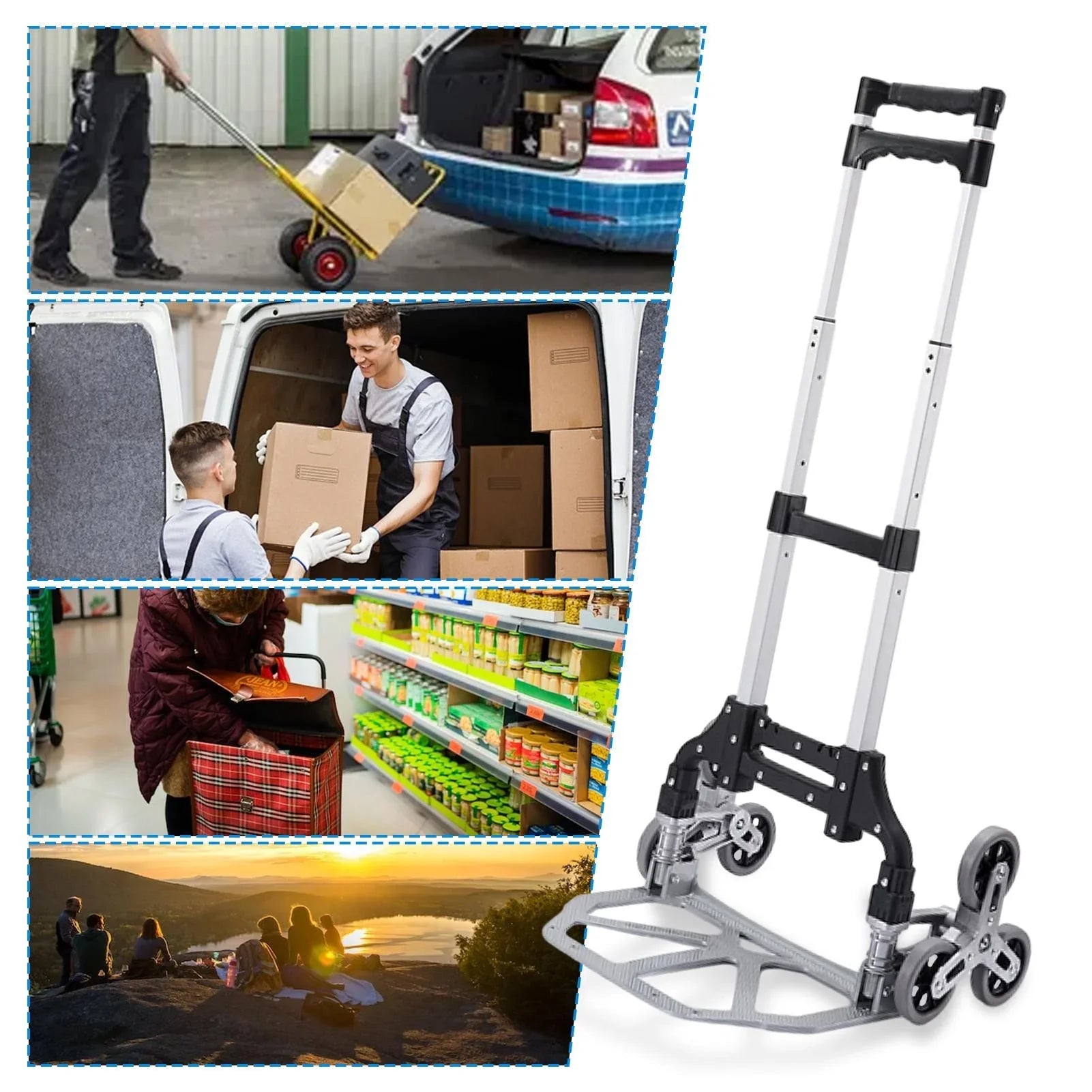 Trolley Moving Heavy Workplace, Portable Stairs Distribution Duty Folding Luggage, With | For Dolly | Collapsible Moving, Travel, Warehouse Wheels Truck Shopping, For