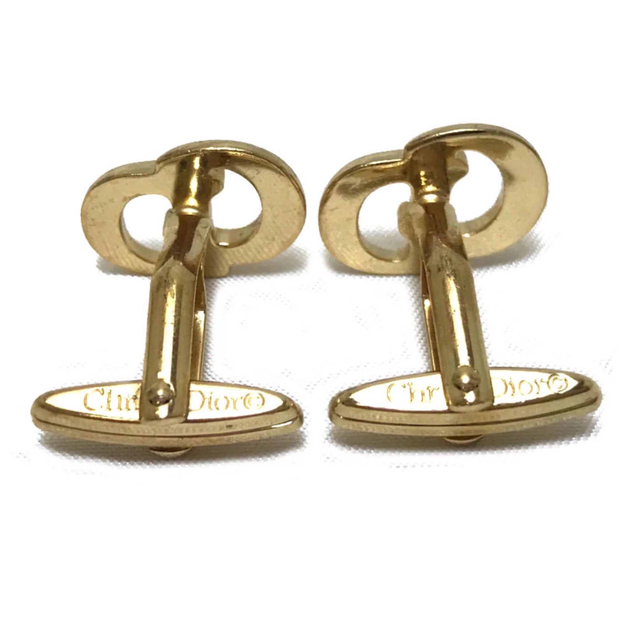 Pre-Owned tie cuff gold set (Good) men tack Dior Christian