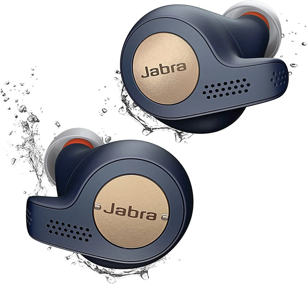 earphones mic - Active blue/copper wireless Restored (Refurbished) Jabra with Bluetooth - - 65t in-ear - Elite True