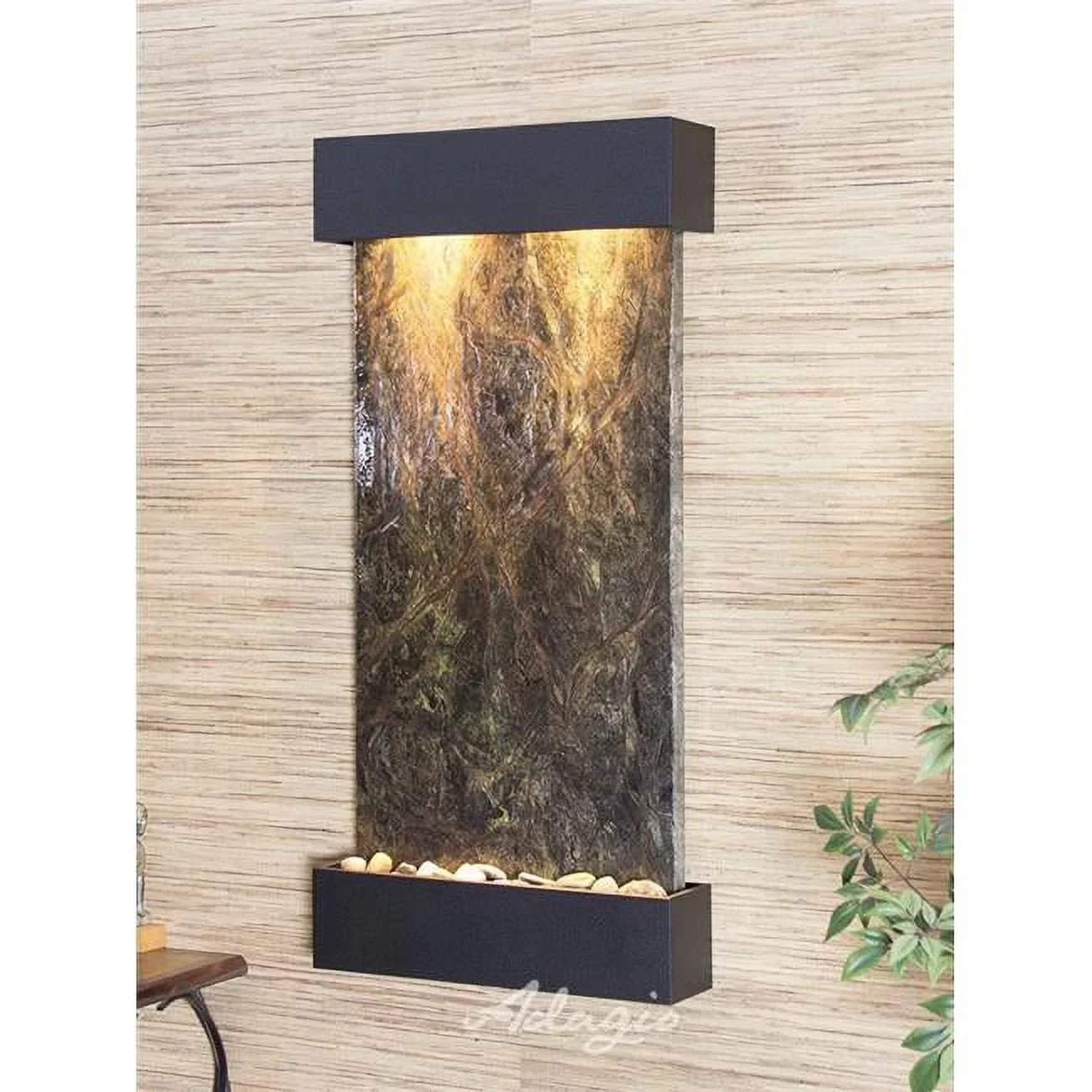 Green Wall Marble Fountain Black Textured Adagio WCS1705 Creek Whispering