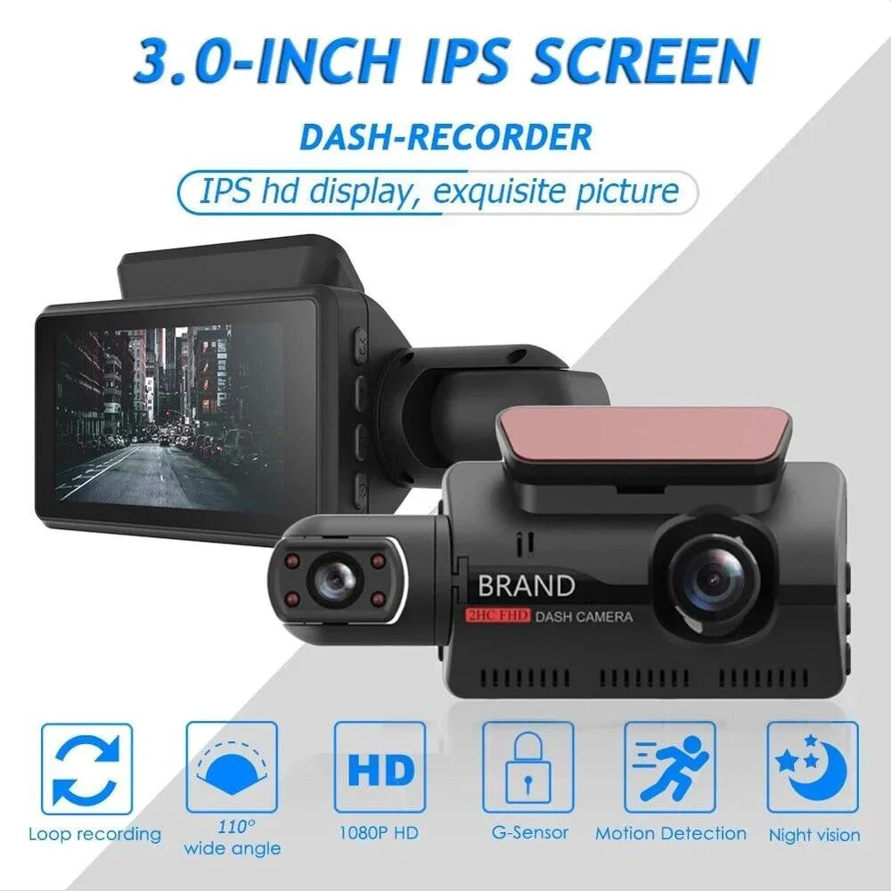 And Cameras Dual Dash Rear WIFI Interior With DVR 3 Front Night And Vehicle GPS 1080P DashCam Auto Camera Cam Car Lens