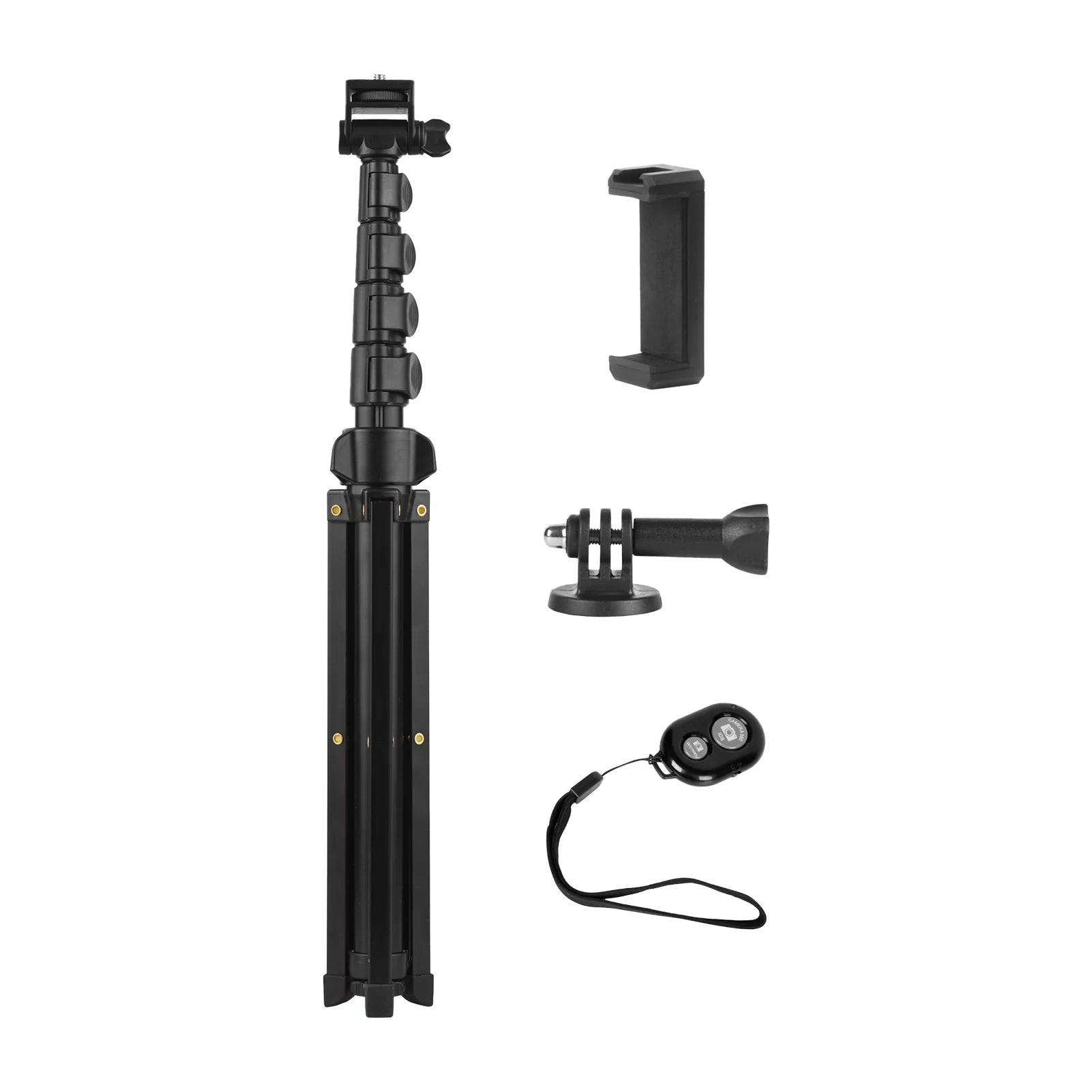 Supports 168cm/66in Phone Holder, Smartphones, and Selfie Phone Shutter Action Cameras, Remote - Stick Action 3KG, and Andoer for 2-in-1 Bracket, Tripod Includes Cameras up Camera Mirrorless and to
