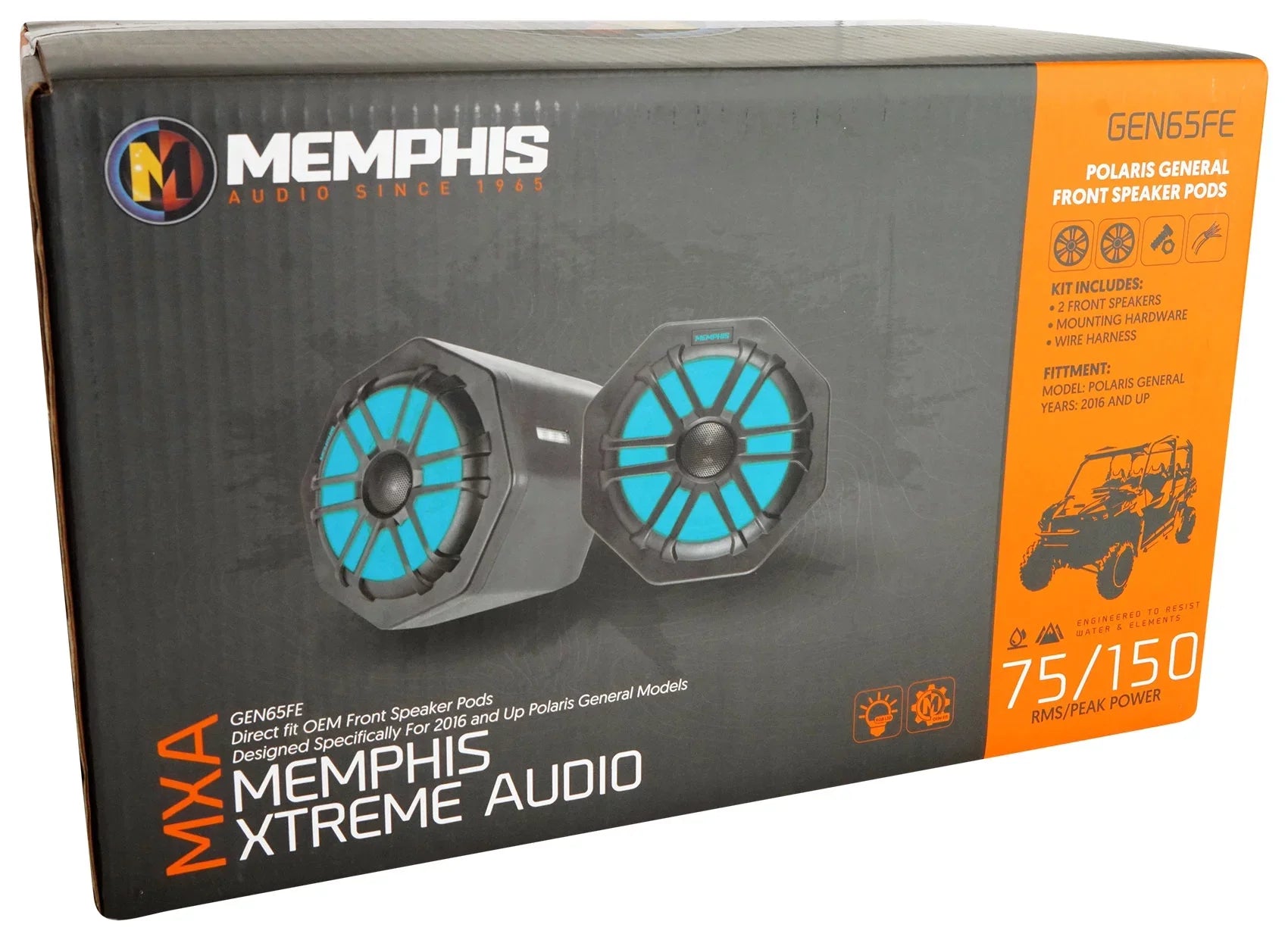 Speakers+Amp Audio Pods+ (2) 2016+ Tower For Polaris General Memphis GEN65FE