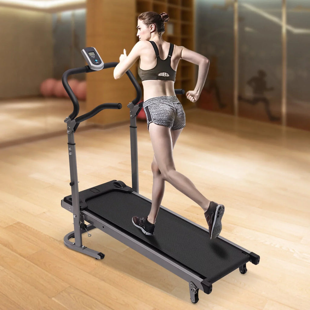 Incline (Black) Foldable LED ZhdnBhnos with Walking Treadmill Monitor 264.55lbs Home Machine Compact Running Gym