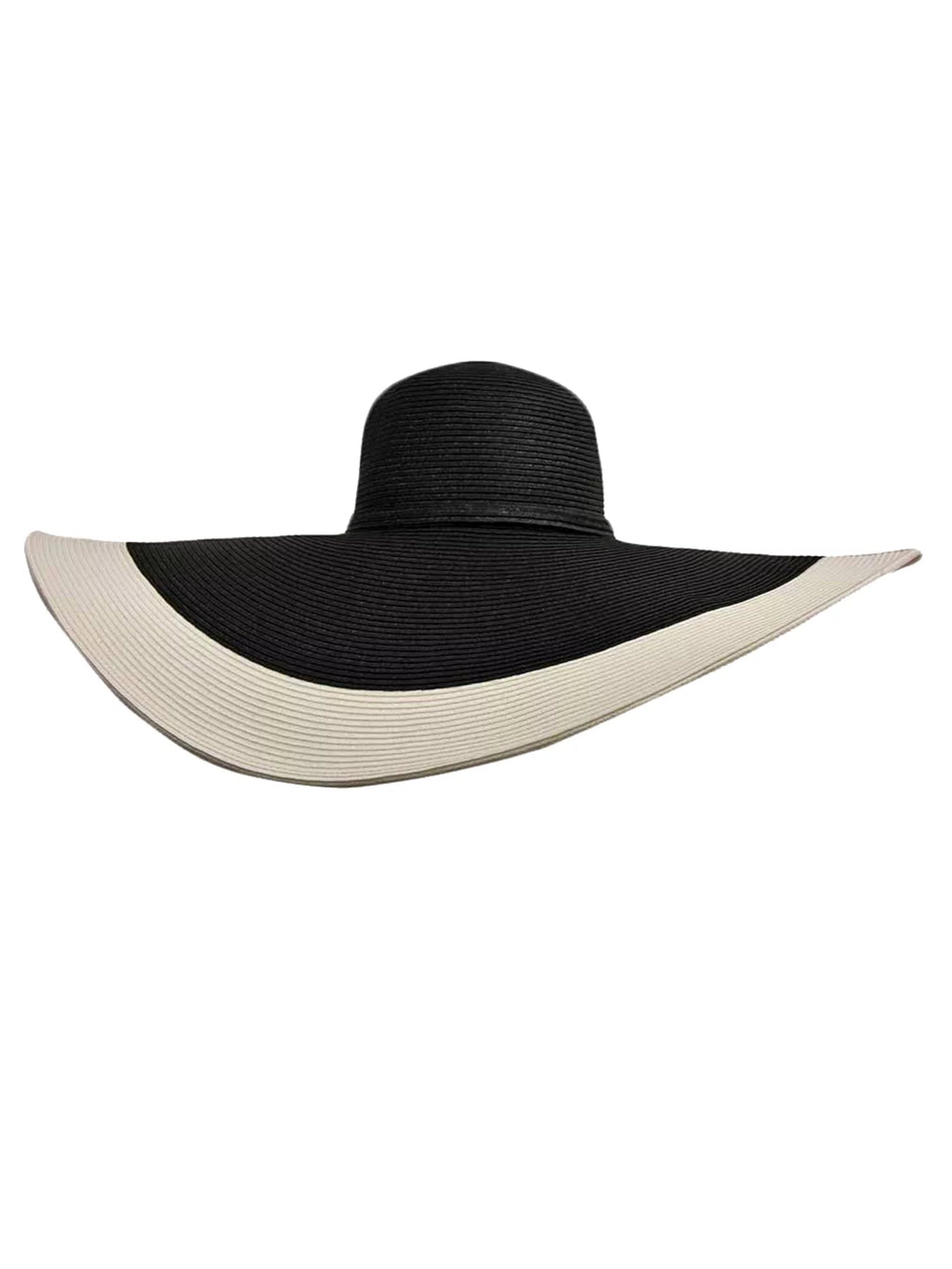 & With White Floppy Wide Brim Black Hat