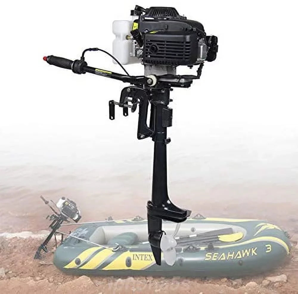 Inflatable Heavy Shaft Motor Vessel Shaft System Duty Propeller Air Cooling Trolling Miumaeov 3.6HP Control Outboard Tiller Fishing 2 Engine Stroke