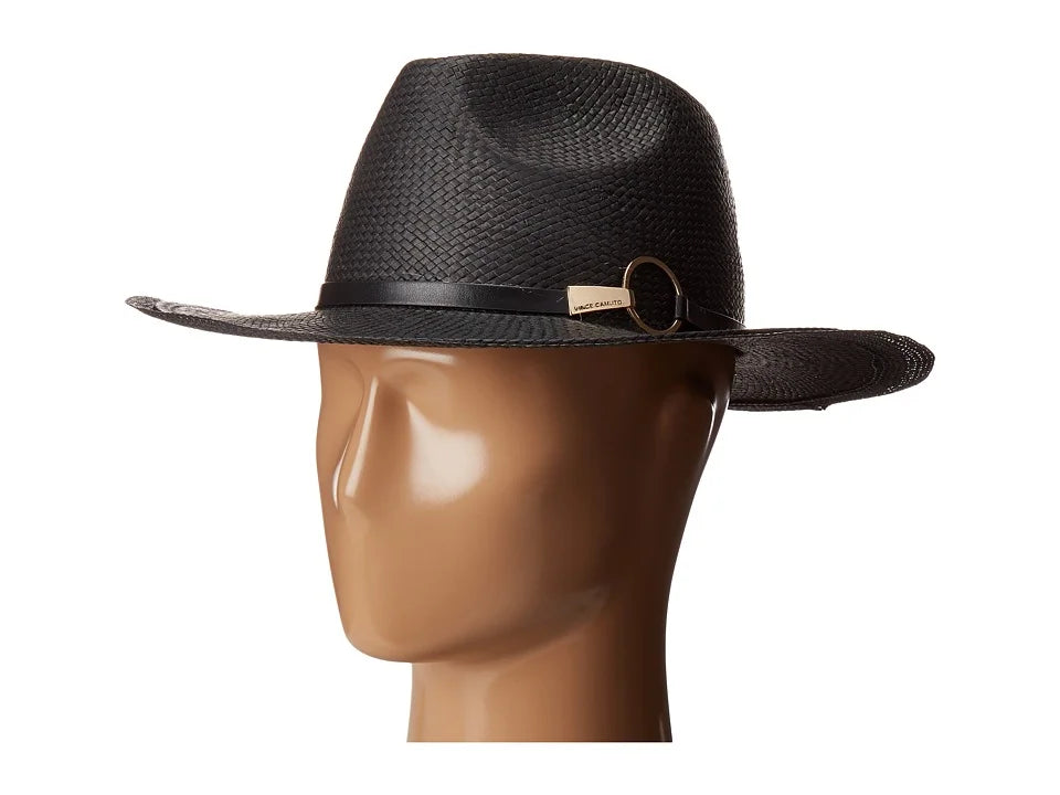 Hat Camuto Size Black Men's Panama Ring Vince Regular