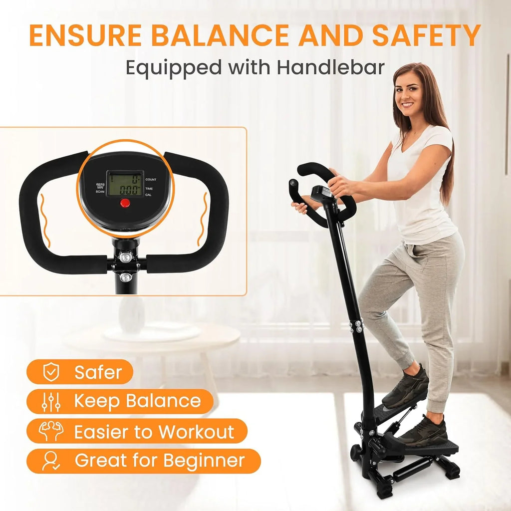with Mini Stair Machine Stepper or Adjustable Fitness Handle Stepping Bands, Resistance Without Signature with Stepper