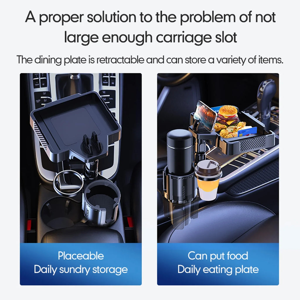 Expander, Multifunctional Car Holder, Traveling Dual Cup and Ridesharing with Holder Adjustable Tray Phone Holders Drink for Snack Car Anself Convenient
